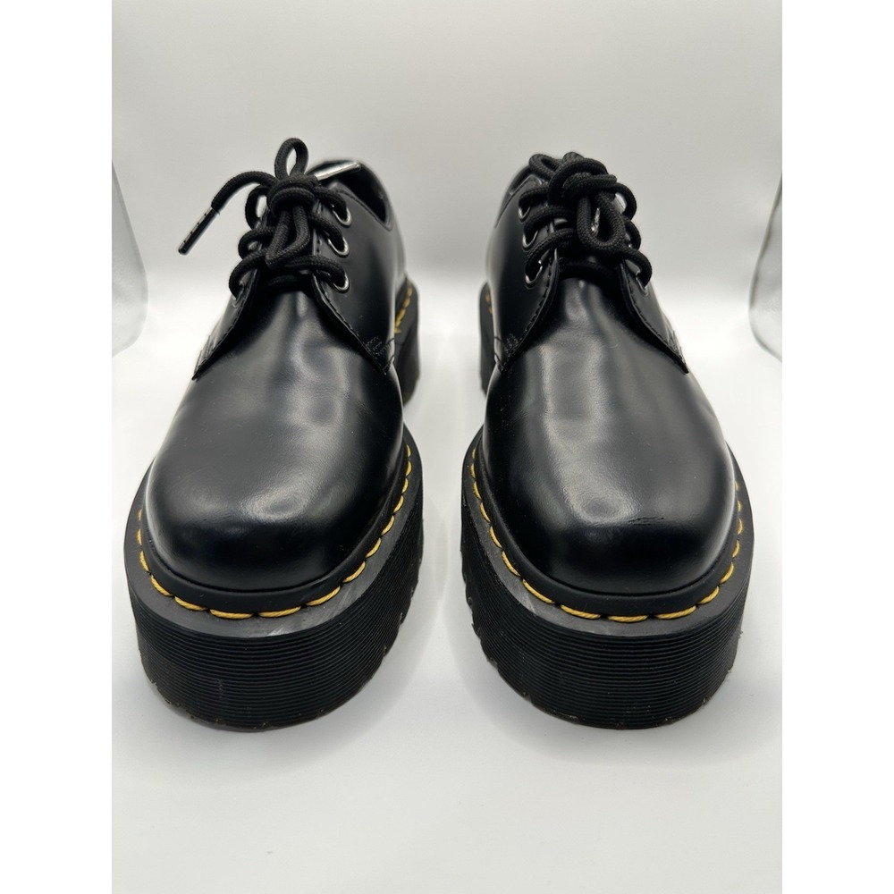Dr. Martens Oxford Shoes Womens 7 Mens 6 US 1461 Quad Black Leather Platform - Picture 2 of 9